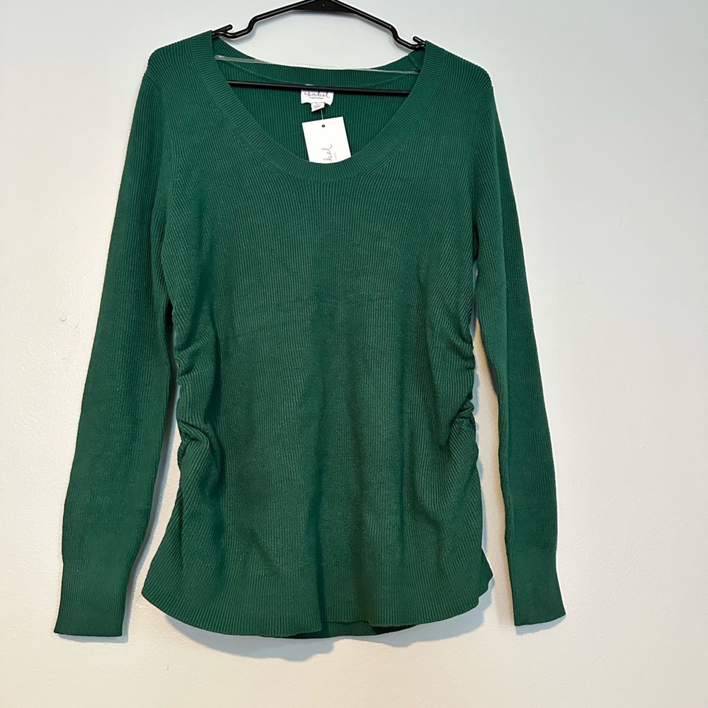 Long Sleeve Side Shirred Maternity T-Shirt - Isabel Maternity Size S - New
